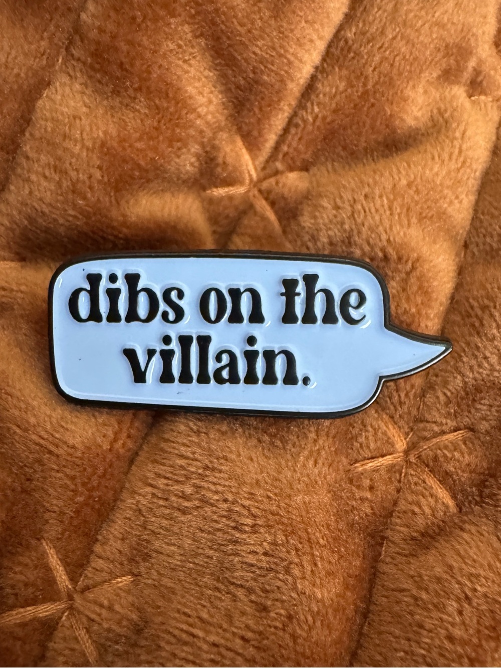 Dibs on the Villain Bookish Dark Romance Enamel Pin NWT